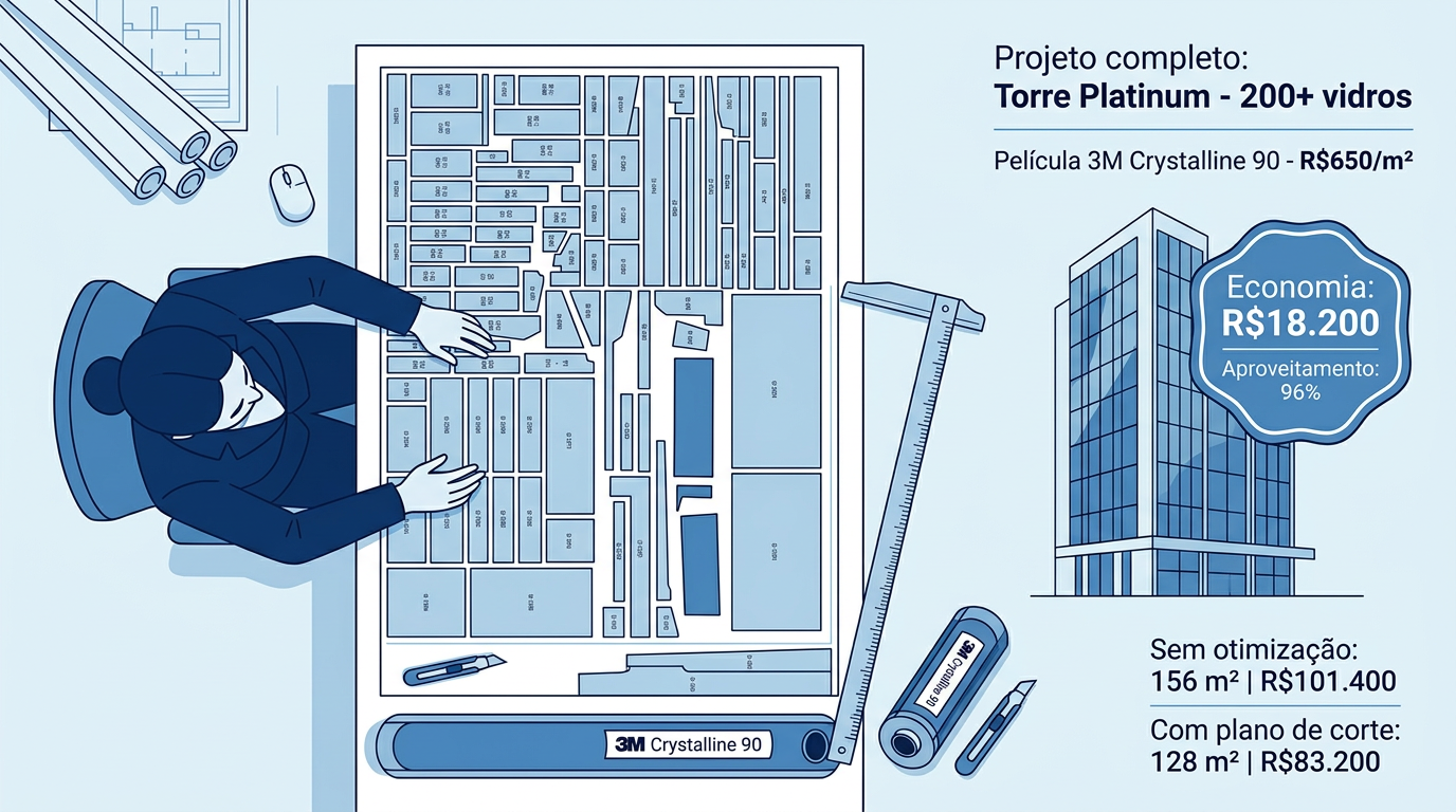 Exemplo de plano de corte com economia em projeto de pelicula