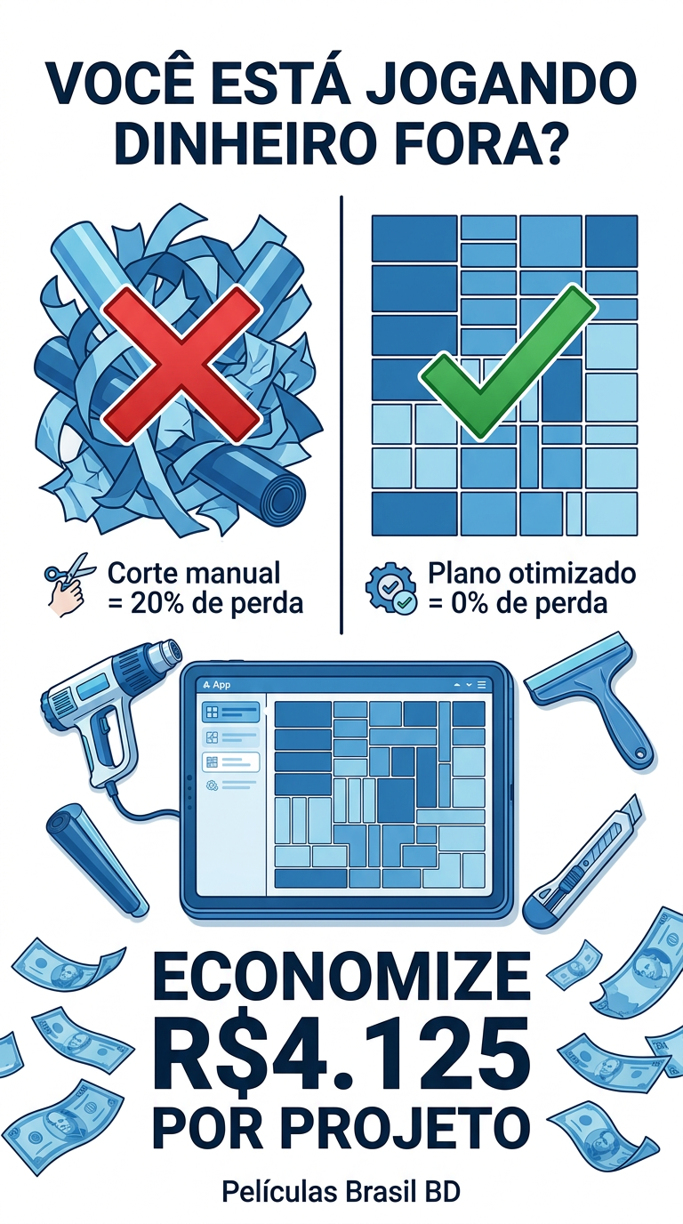 Comparacao visual entre desperdicio manual e plano otimizado